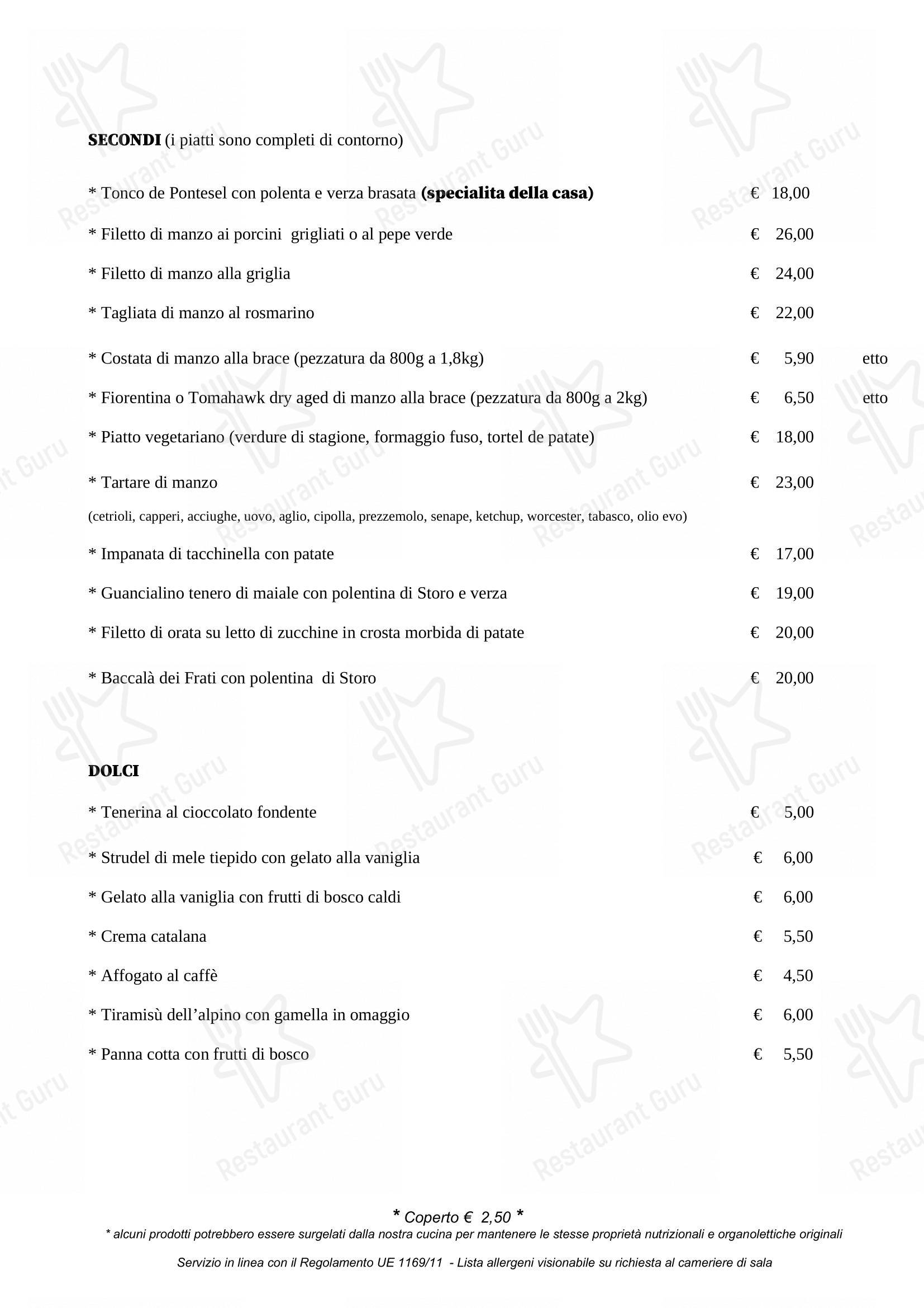 Menu bar per Ristorante Mas dela Fam in Ravina