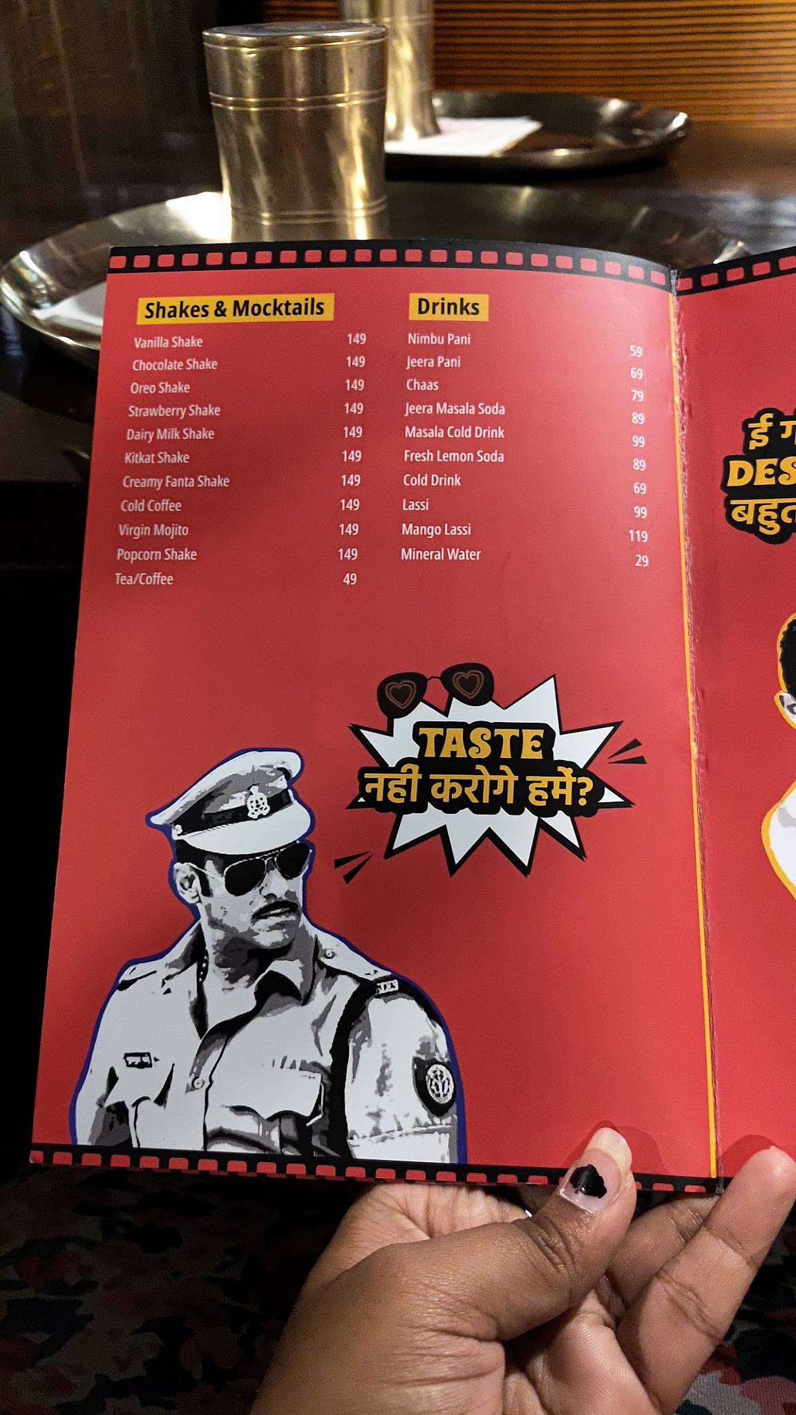 Masala Talkies menu