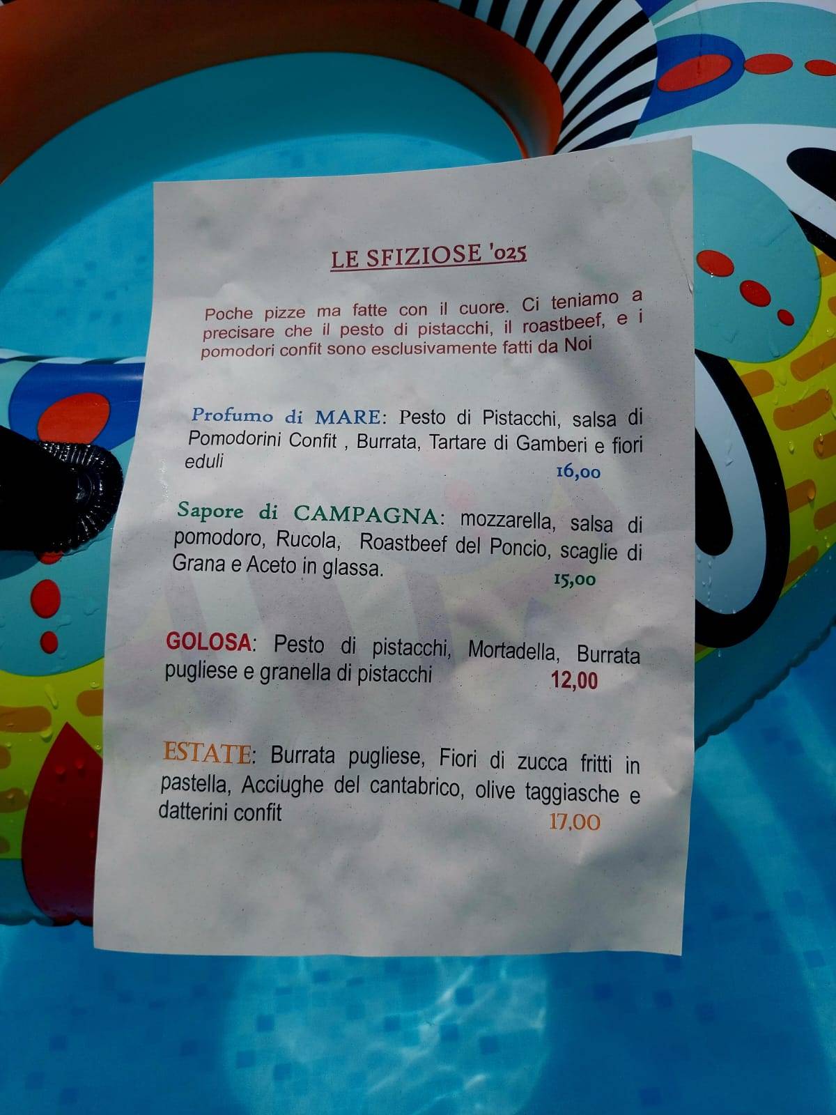 Menu di Mi ti e i Ponci 