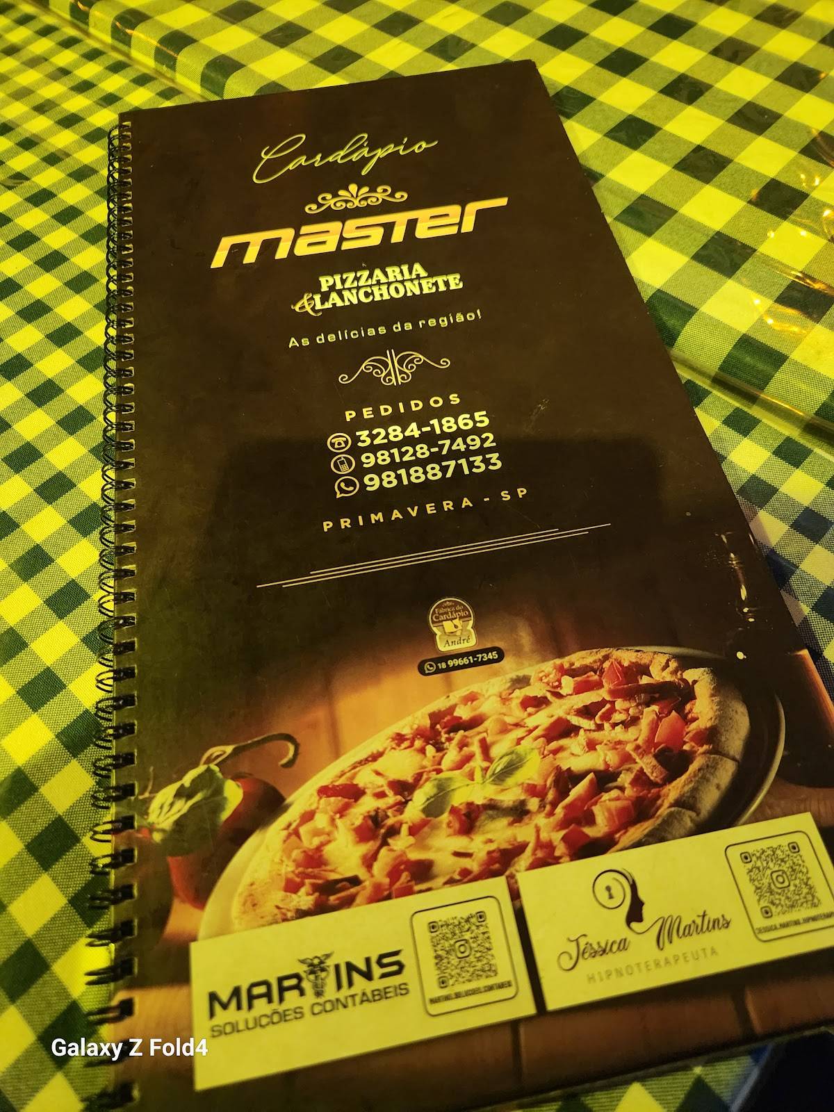 Master Pizzaria cardápio