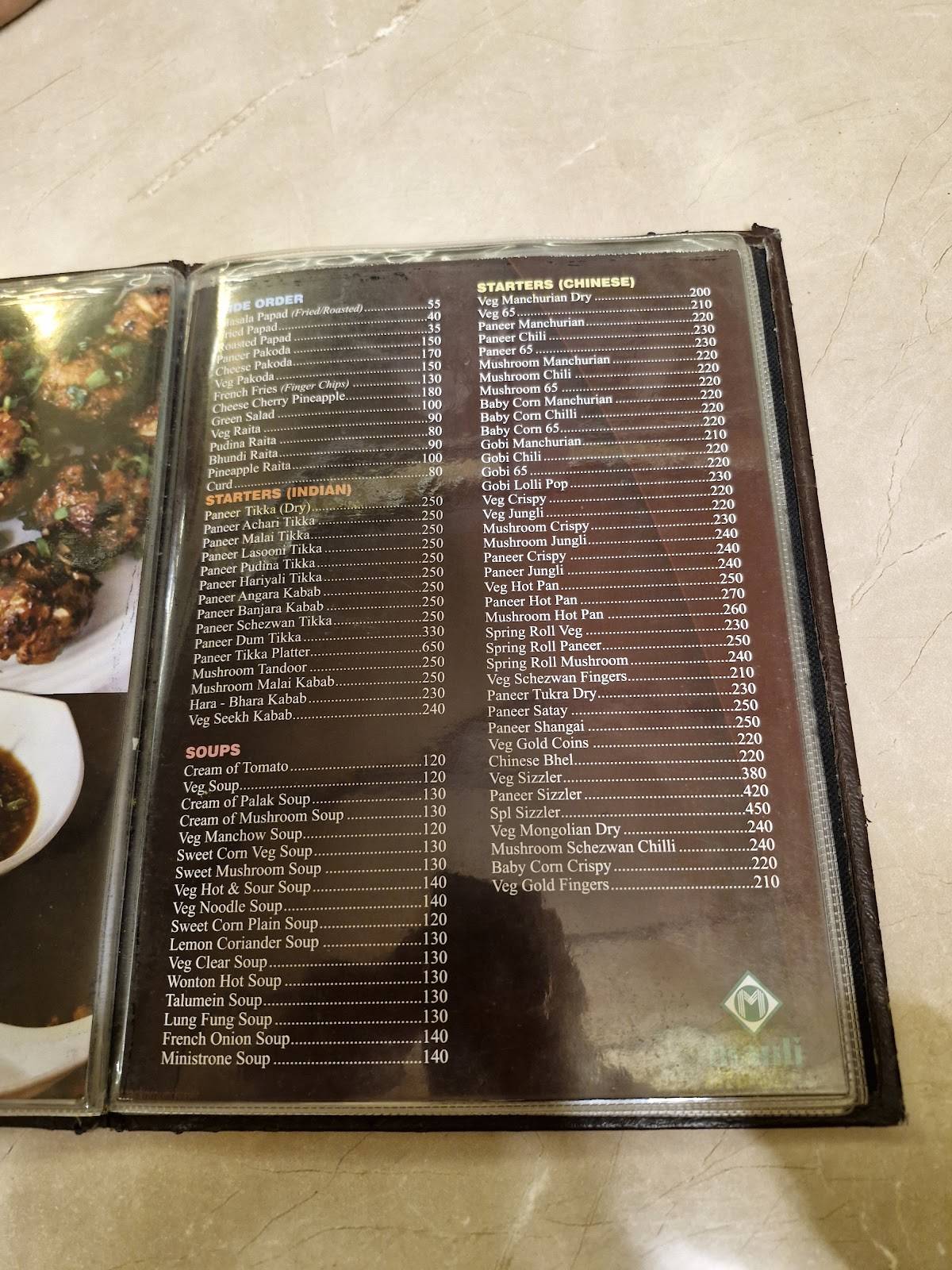 Mauli Veg Restaurant & Banquet Hall menu