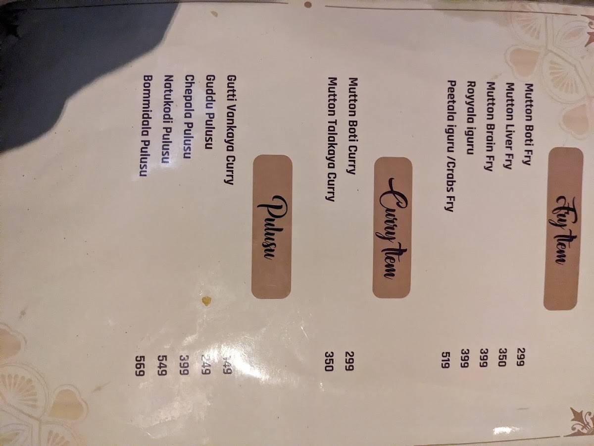 Mayukha Jungle Theme Restaurant KPHB, Hyderabad menu