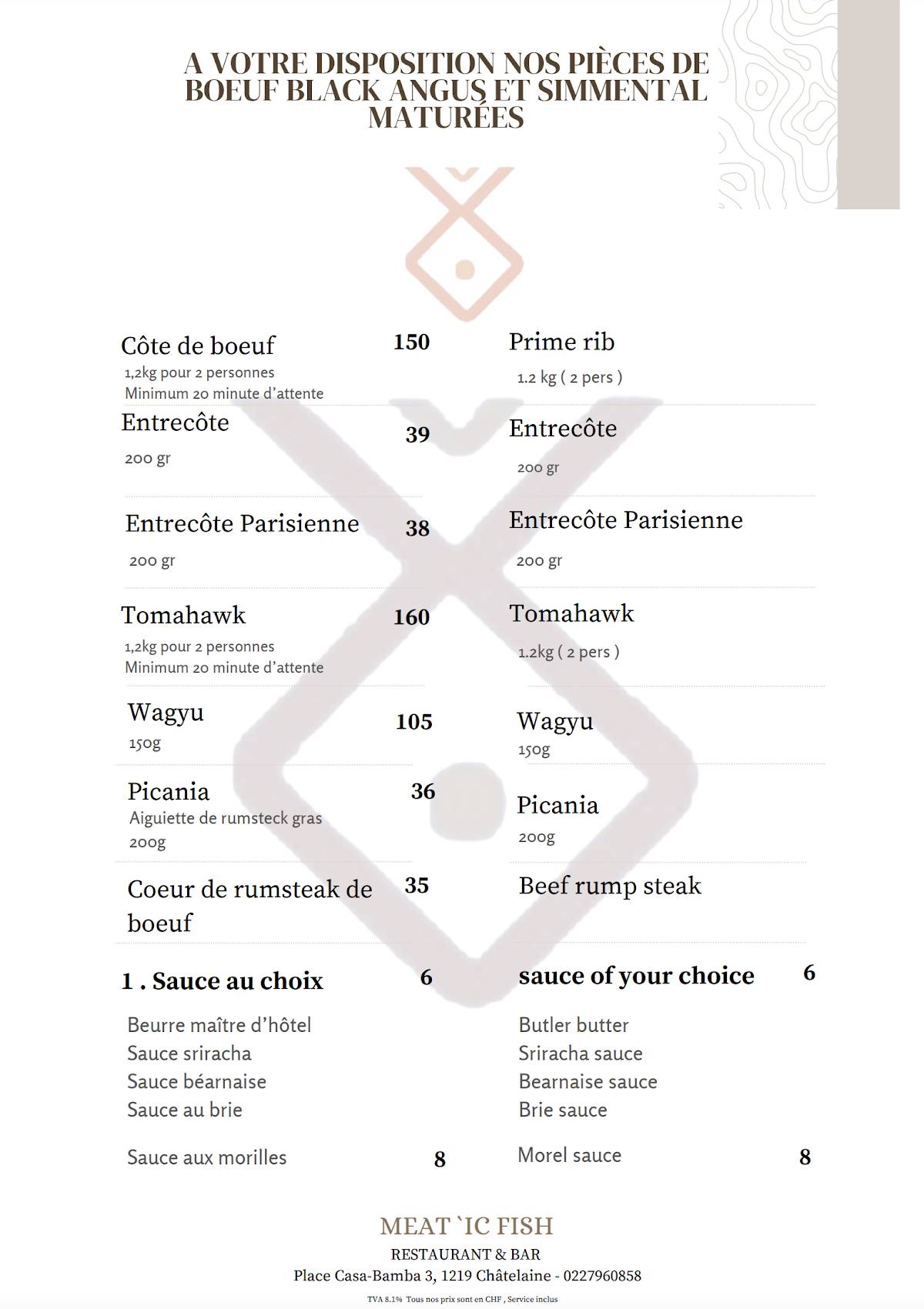 Menu di Meat`ic Fish 