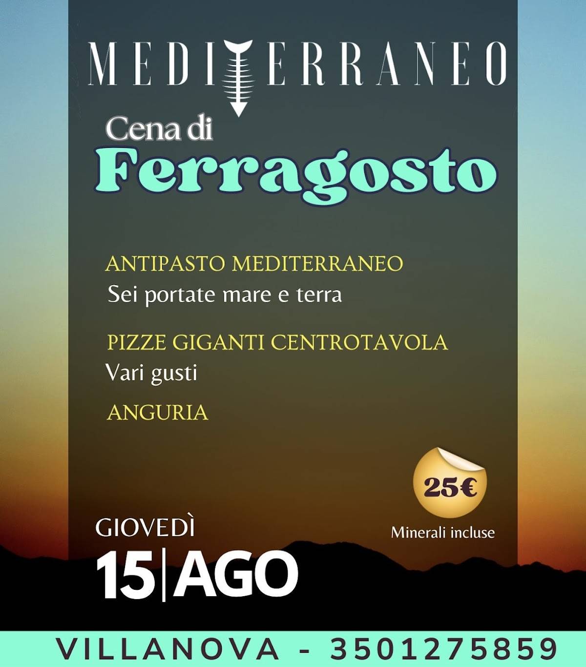 Menu di Mediterraneo - Ristorante Pizzeria 