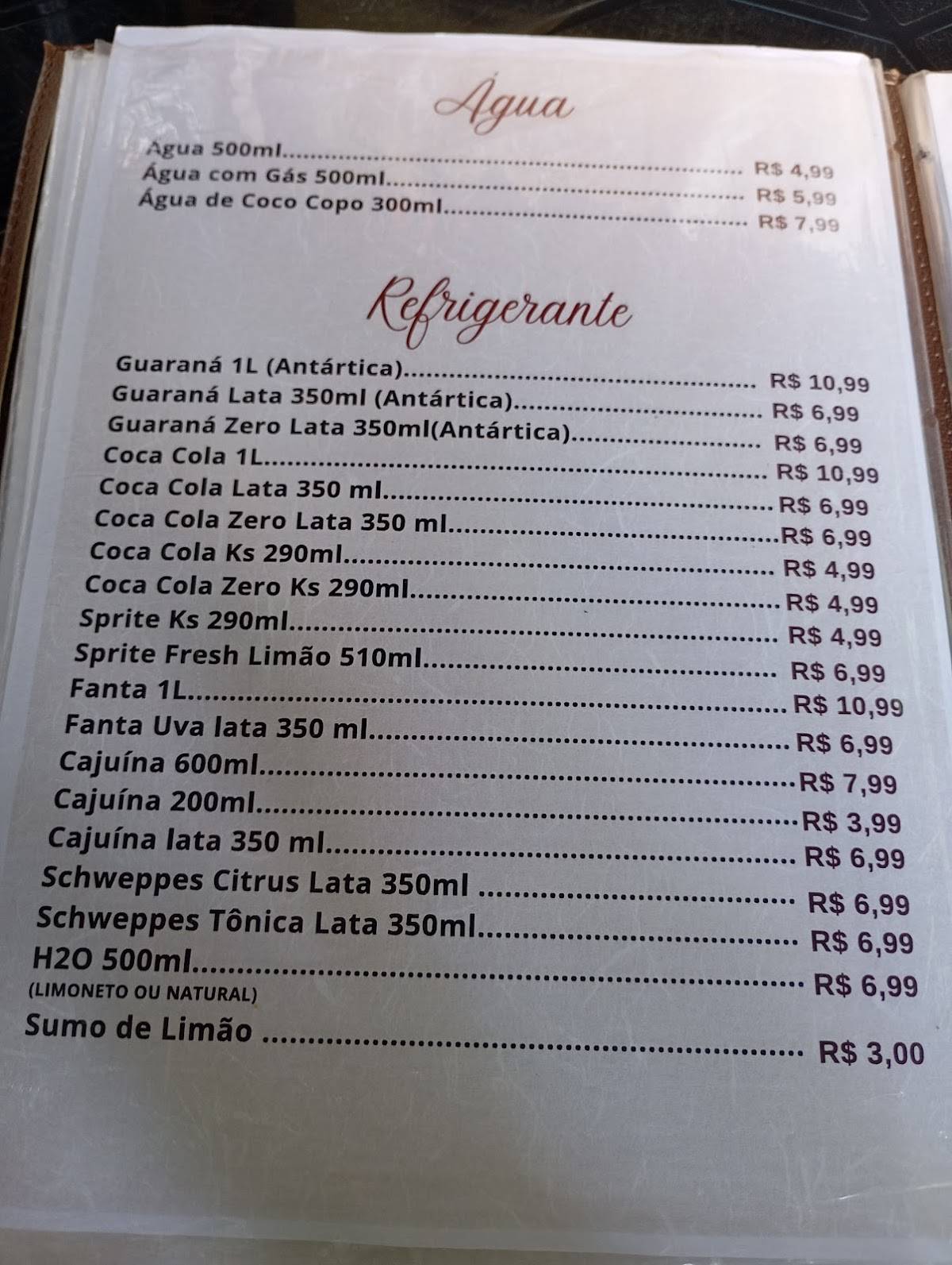 Melaço Restaurante cardápio
