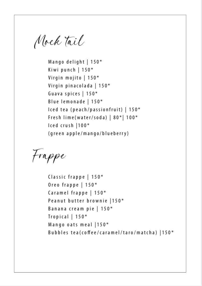 Melt Ice Cream Parlour and cafe menu