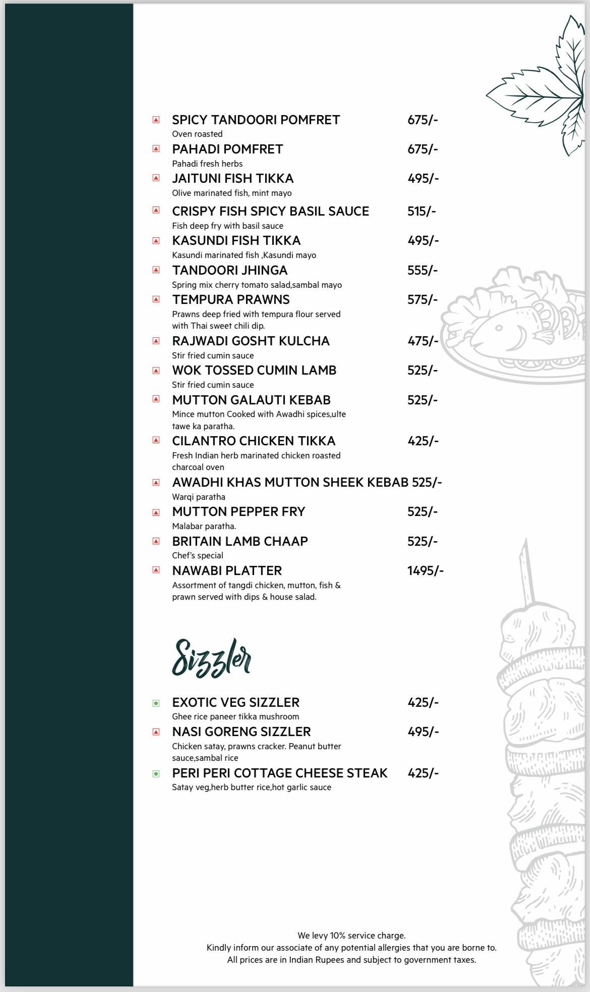 Meraki The Bistro menu