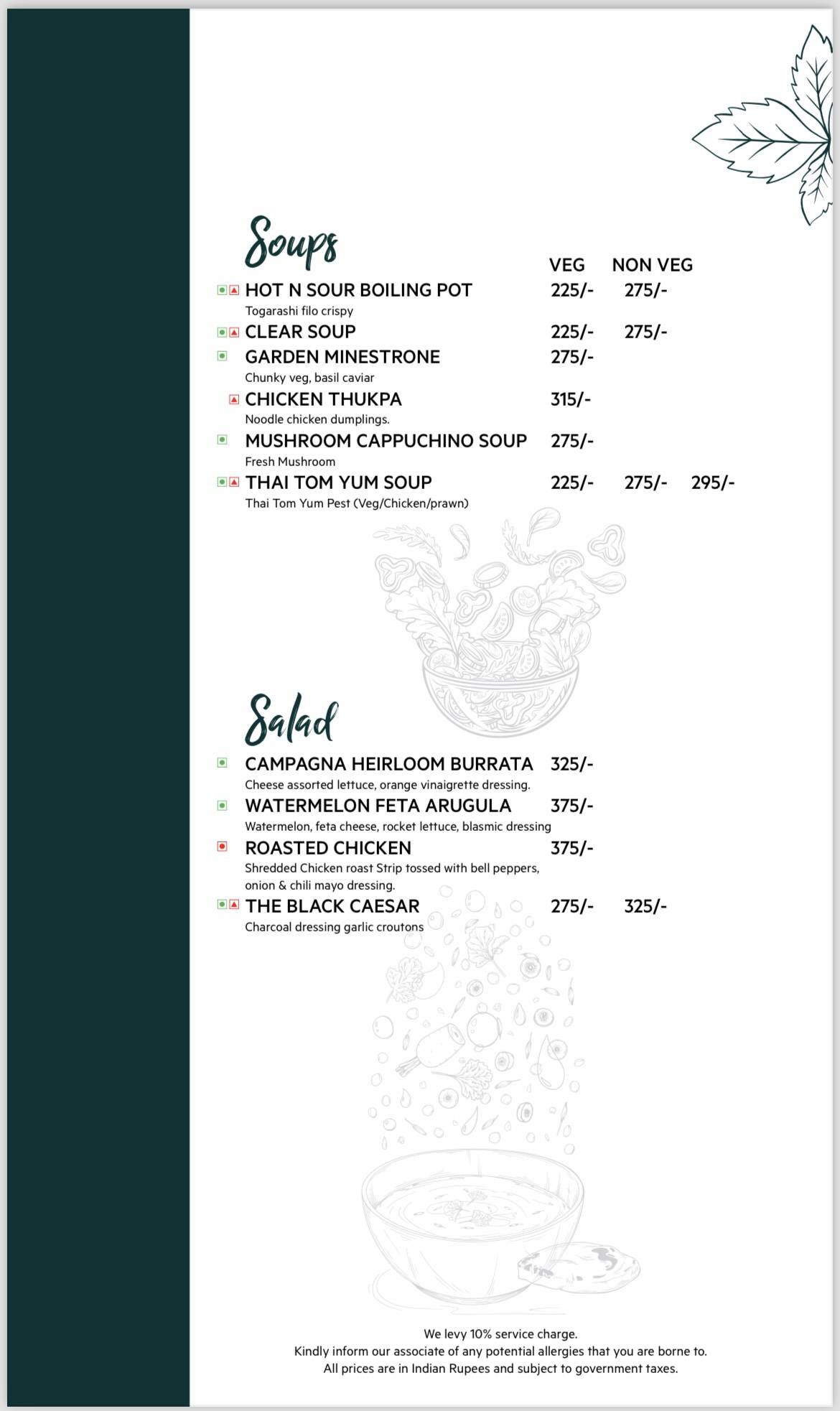 Meraki The Bistro menu