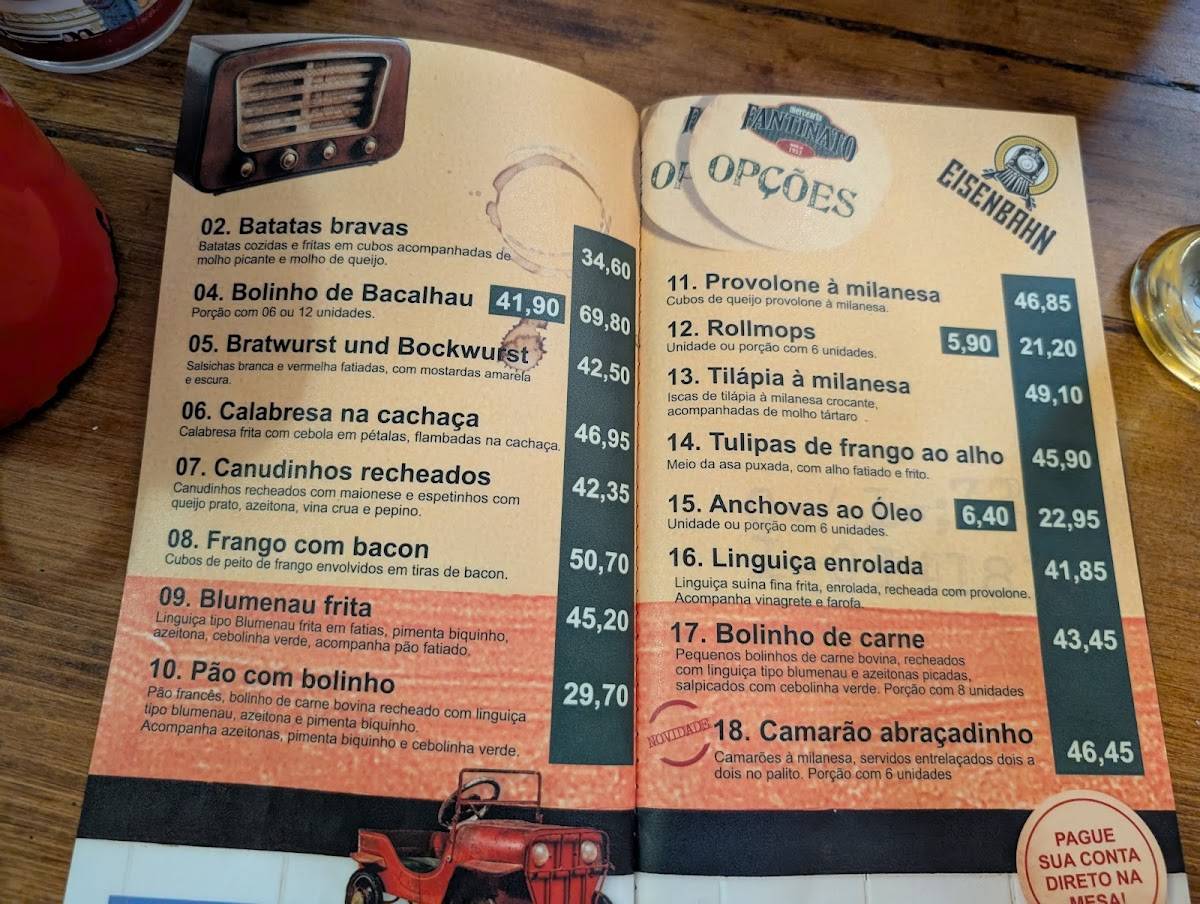 Mercearia Fantinato cardápio