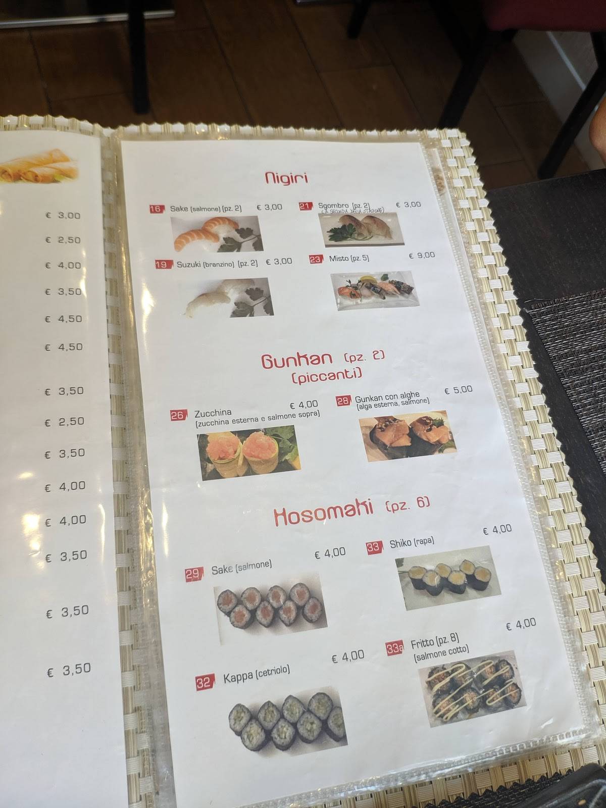 Menu di Shanghai Sushi&Fusion 