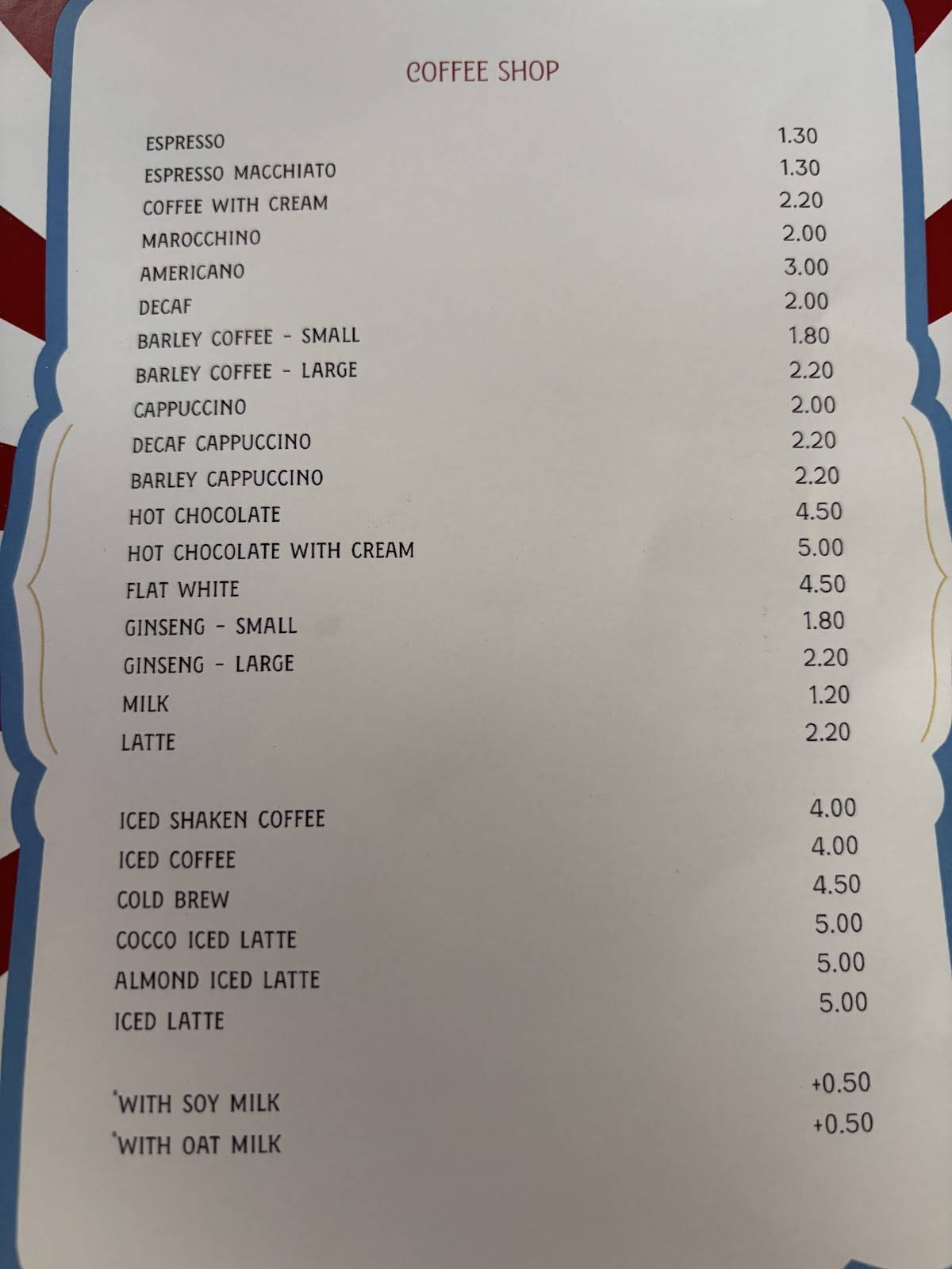 Menu di Gelsomina 