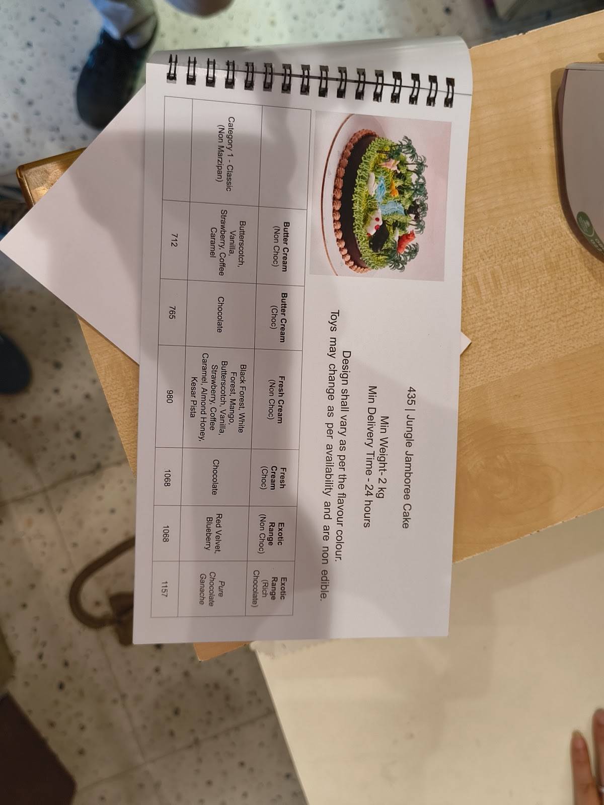Mio Amore menu