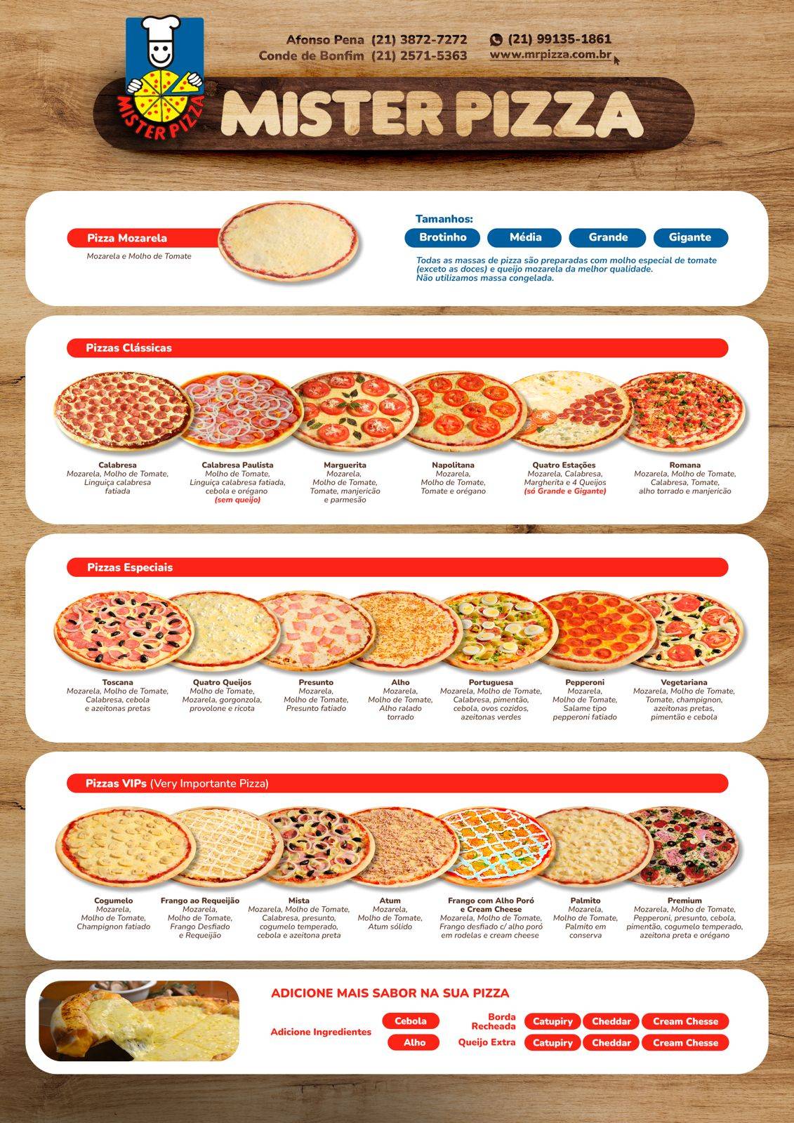 Mister Pizza cardápio