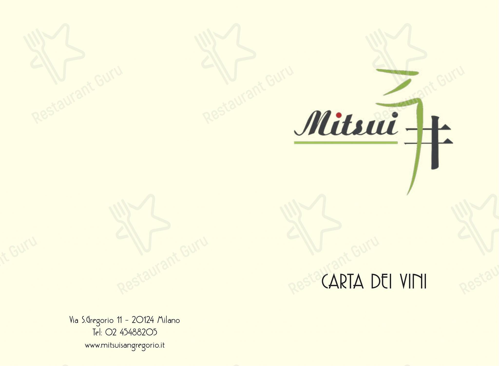 Menu bar per Mitsui RAMEN San Gregorio ristorante