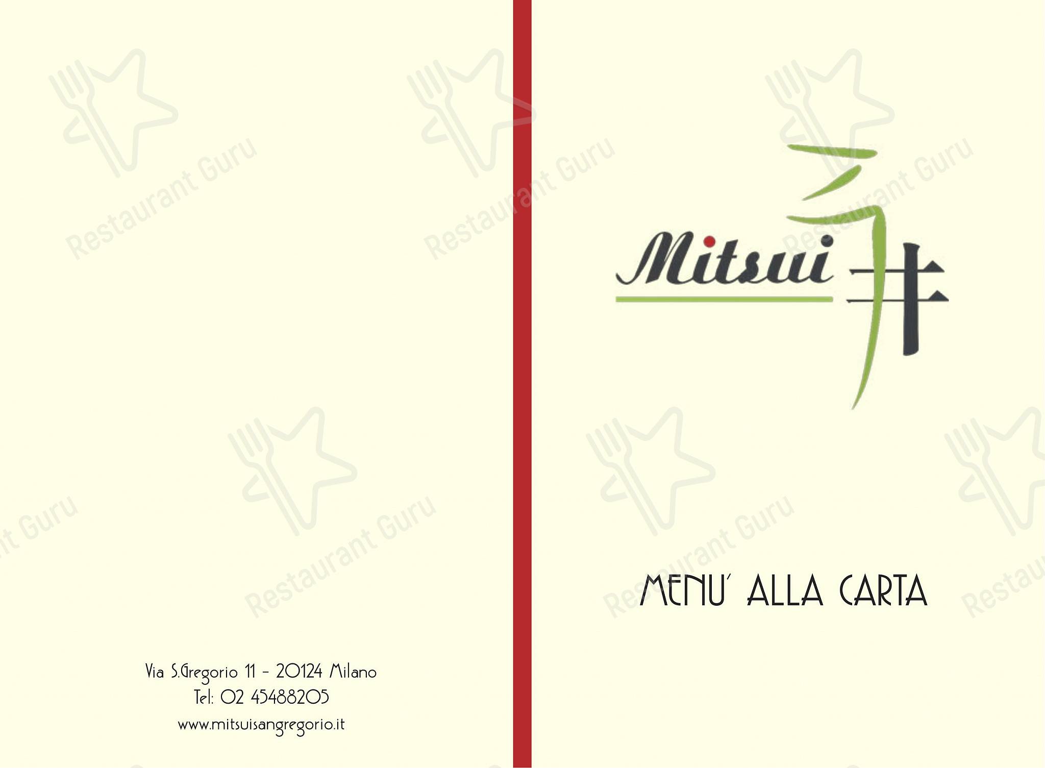 Mitsui RAMEN San Gregorio in Milano - Menu bar