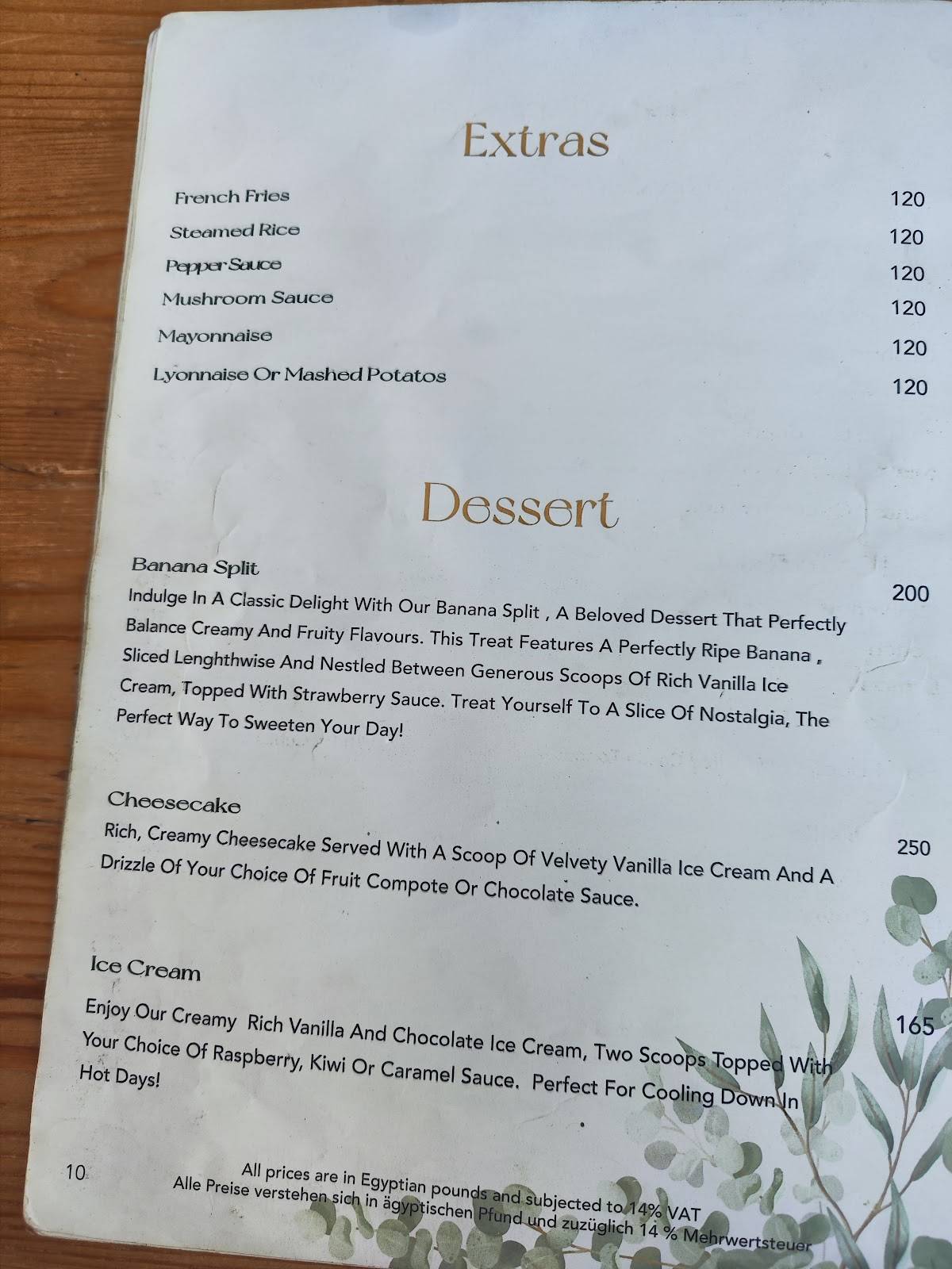 Menu de Moby Dick Restaurant
