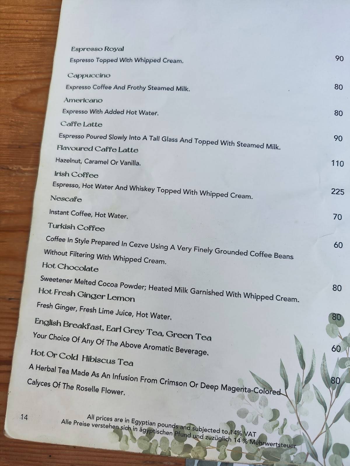 Menu de Moby Dick Restaurant