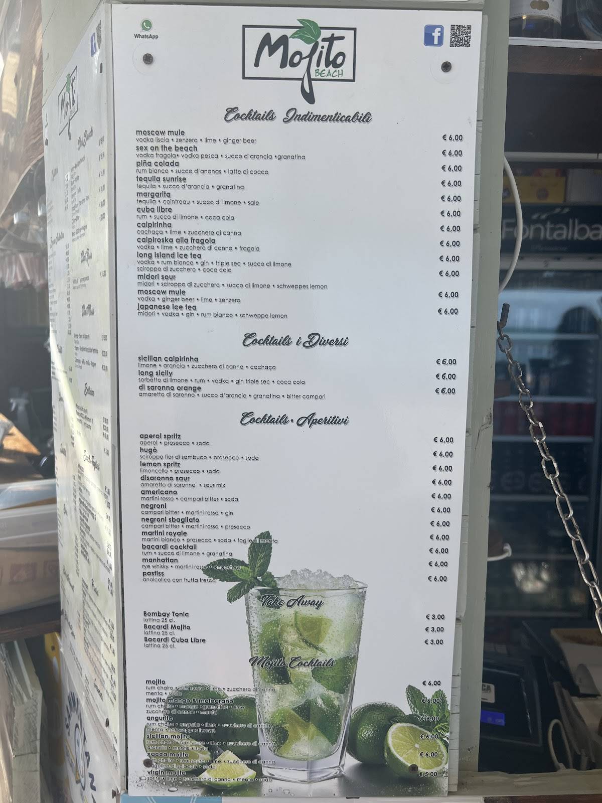 Menu di Mojito beach 
