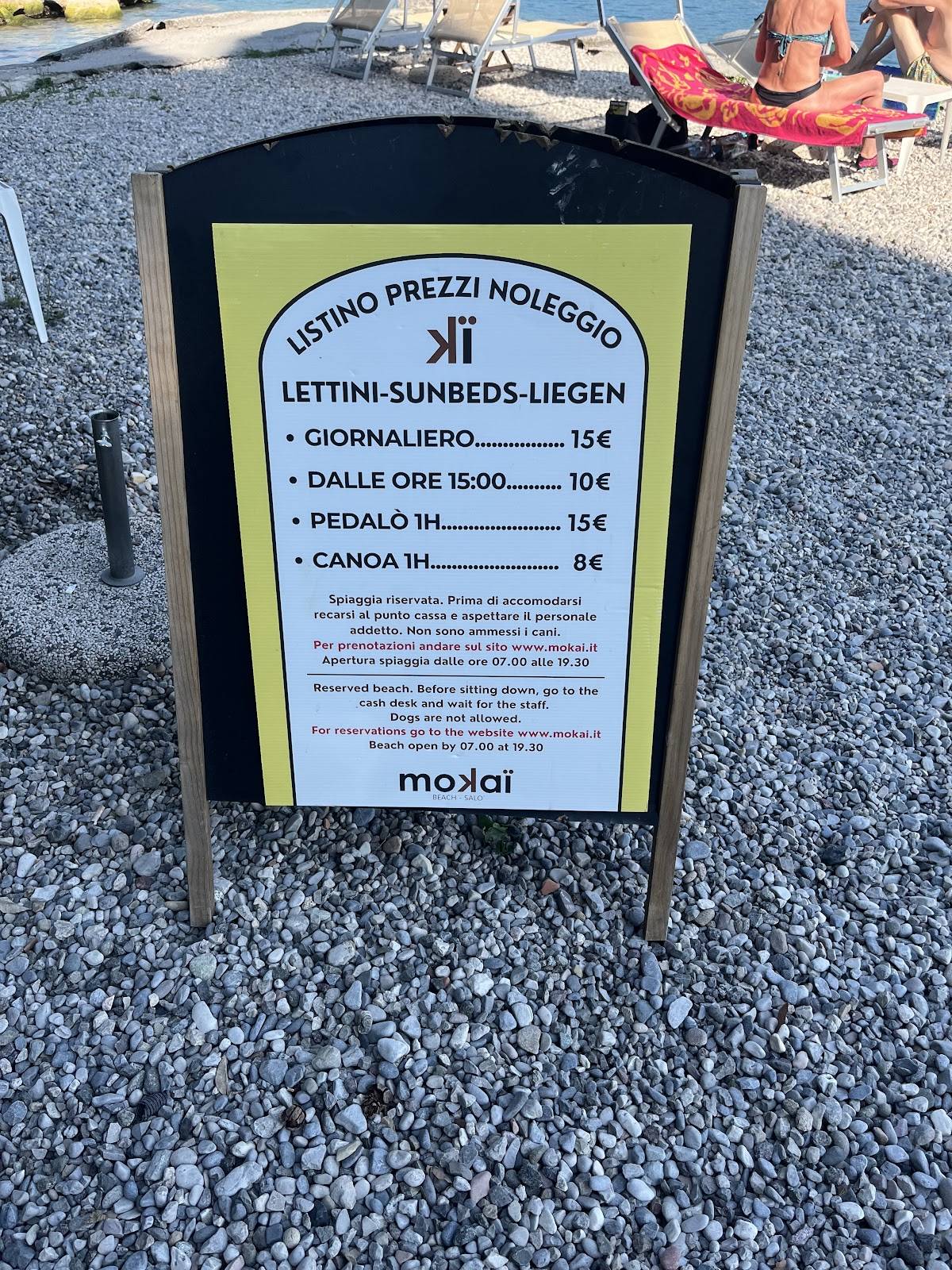 Menu de Mokai Beach