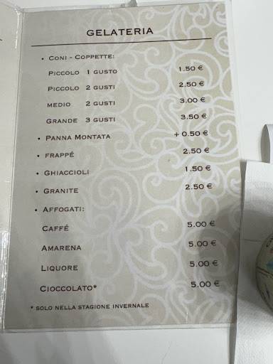 Menu di Primèt - Gelateria in Trezzo 