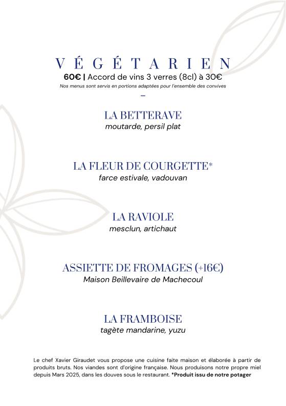 Menu de La Robe