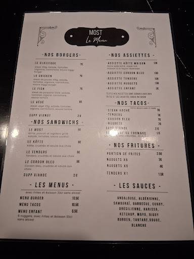 Menu de Most