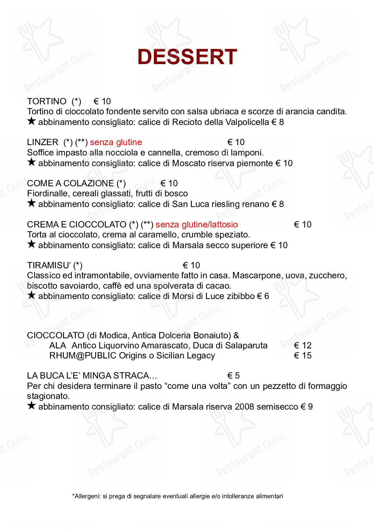 Menu per Mosto & Carnazza