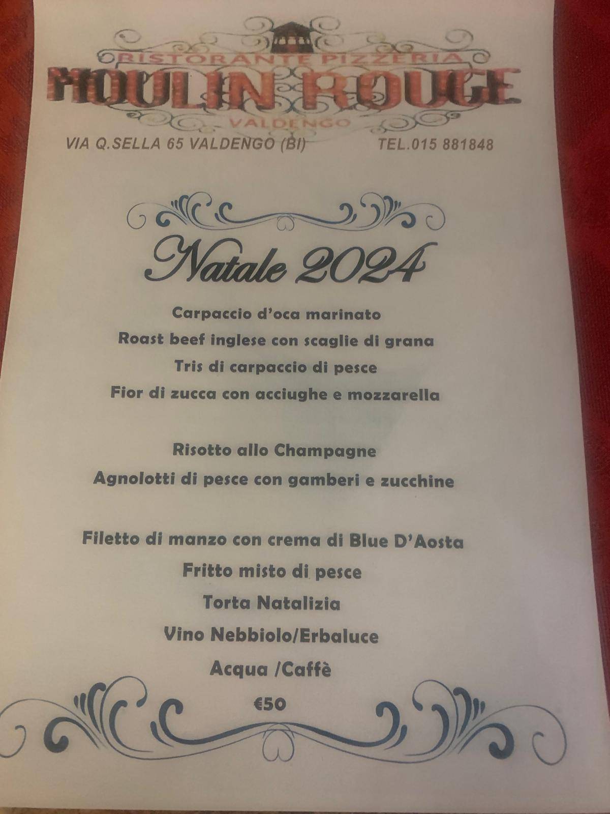 Menu di Moulin Rouge 
