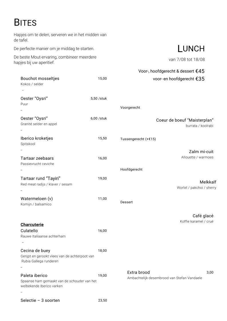 Menu de Mout