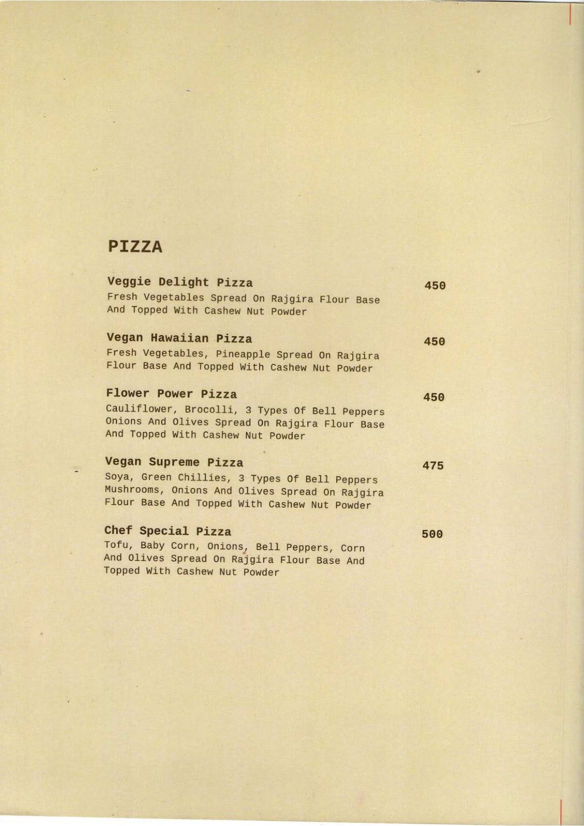 Aharveda - Vegan & Beyond menu