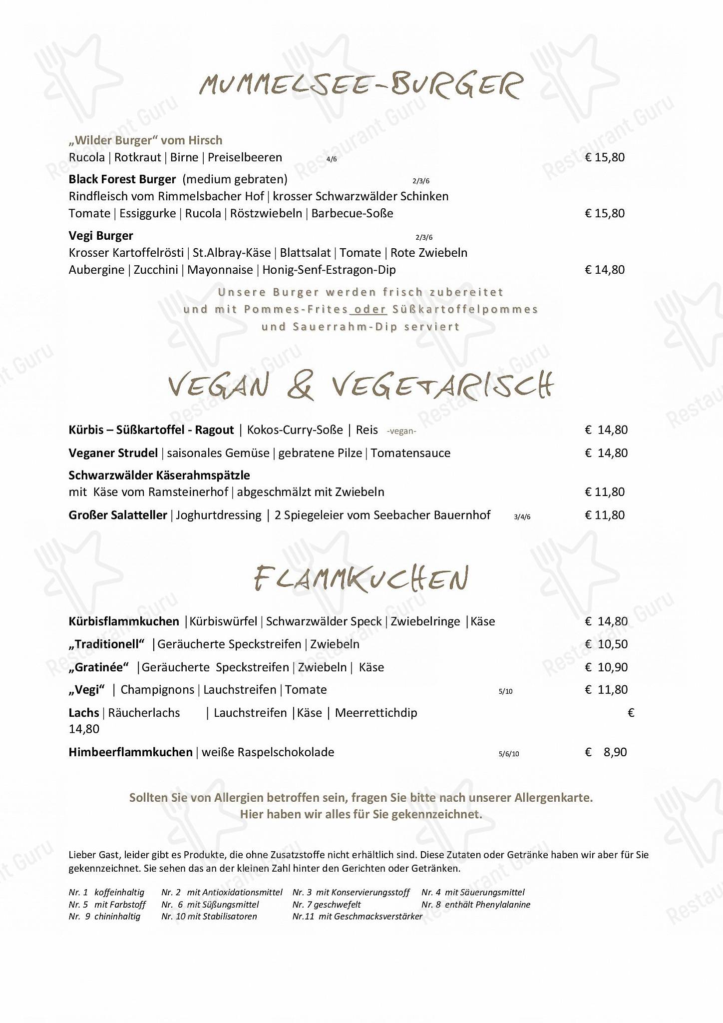 Berghotel Mummelsee dans Seebach - Menu bar
