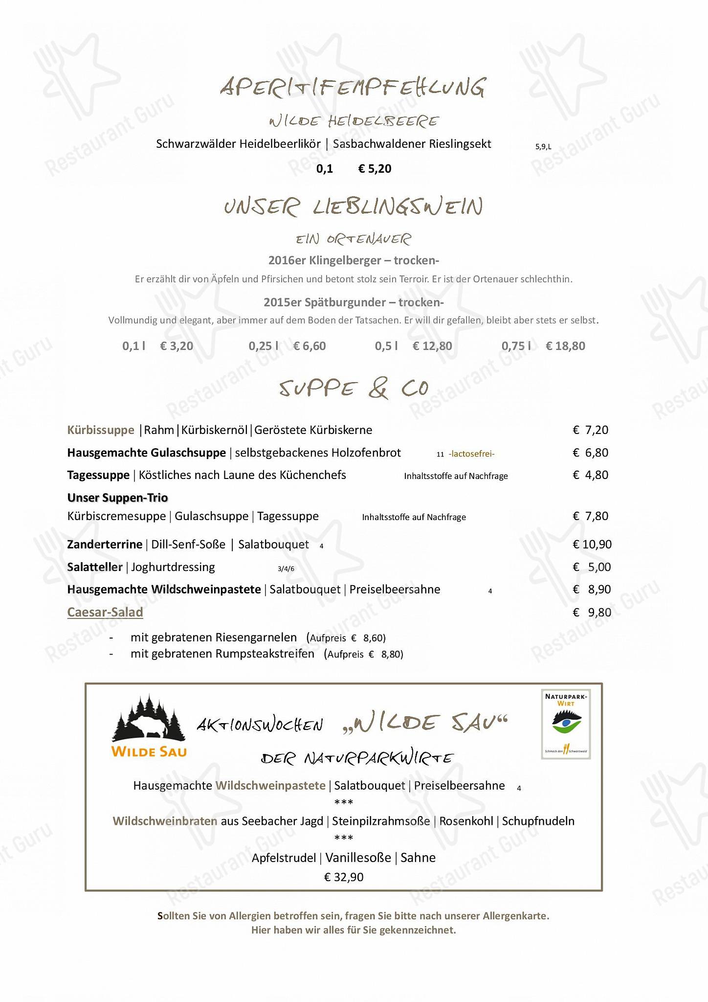 Berghotel Mummelsee dans Seebach - Menu bar