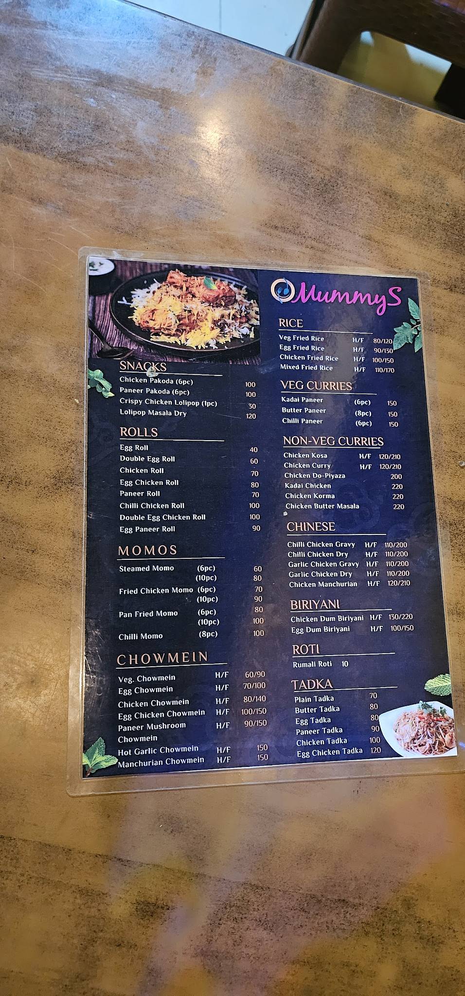 MummyS Fastfood & Restaurant menu