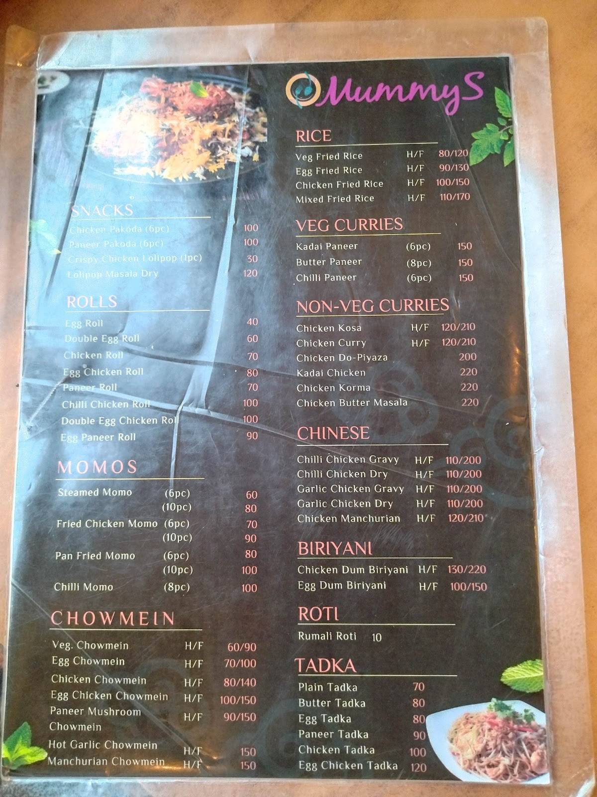 MummyS Fastfood & Restaurant menu