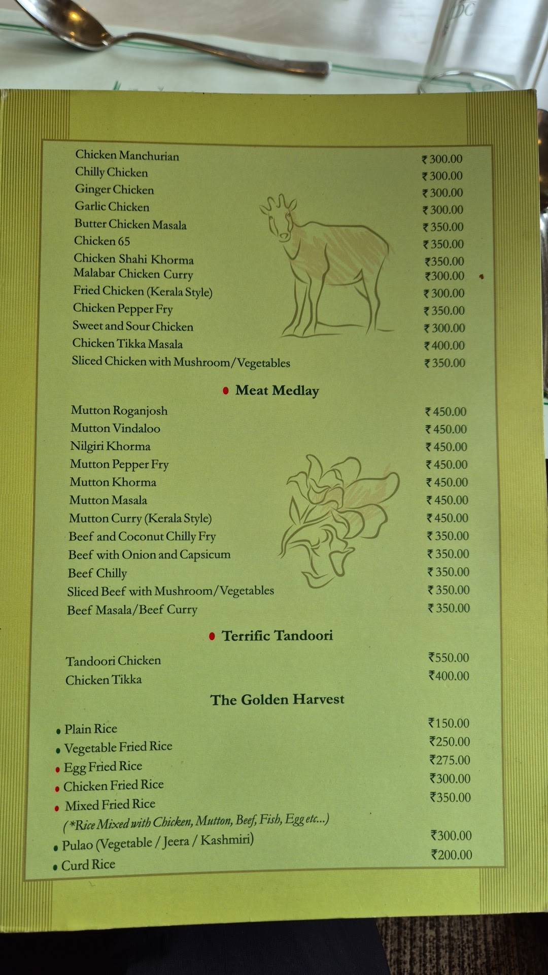 KTDC Restaurant Munnar (Multi Cuisine), Tea County KTDC Ktd menu