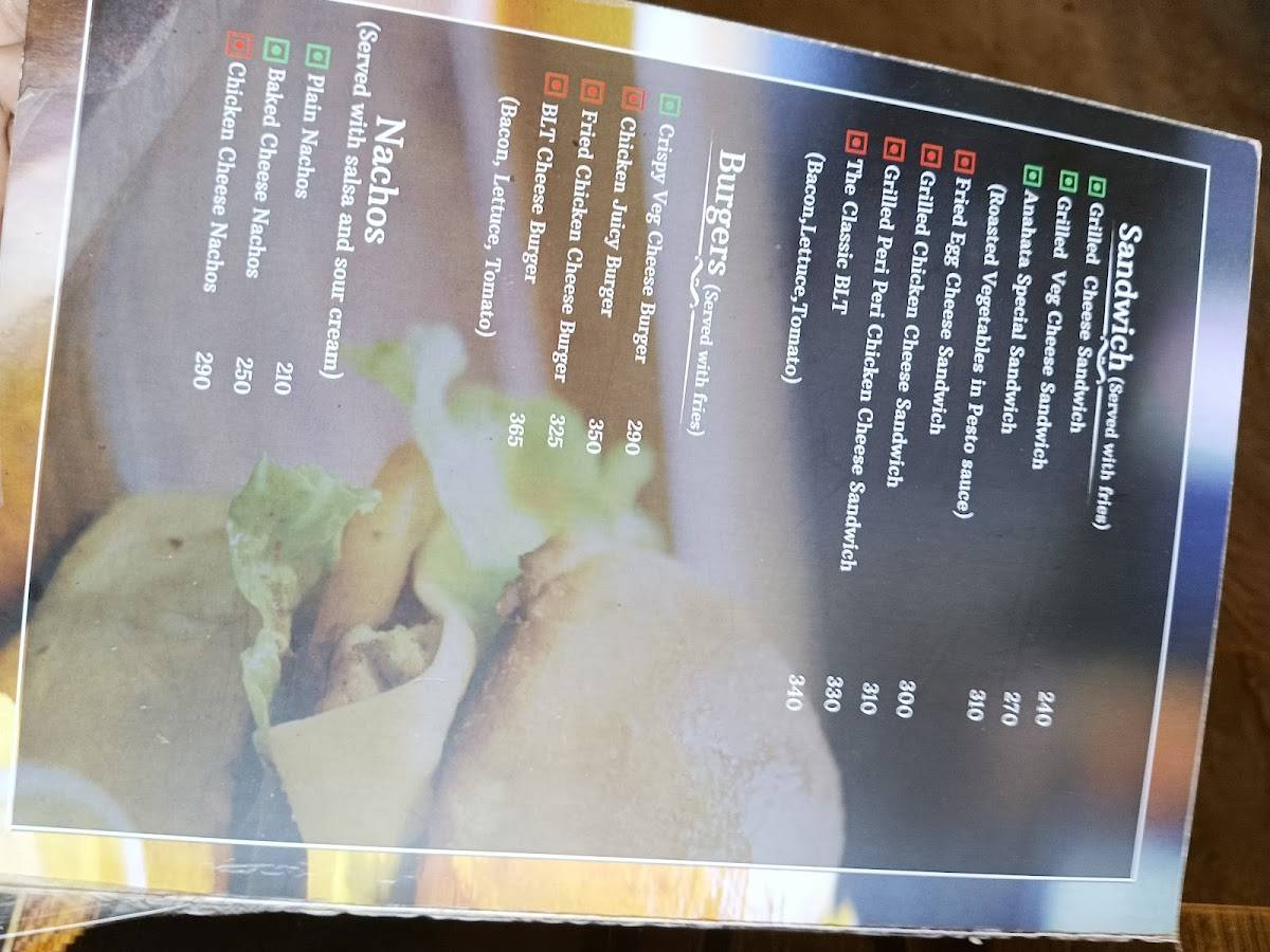 Cafe Anahata menu