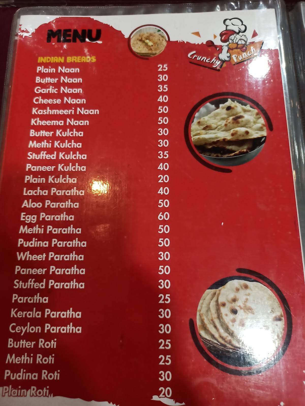Crunchy Punch menu