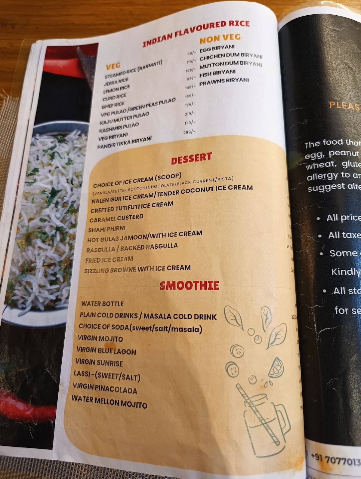 NAMASTE BARIPADA menu