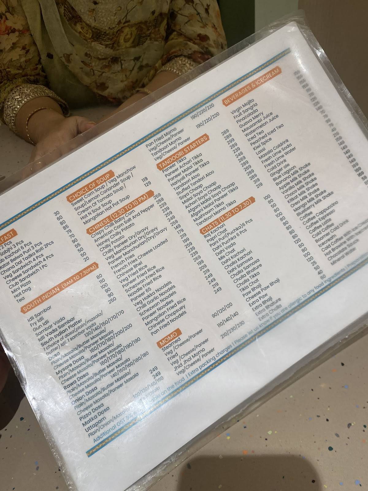 NANDAN SWEETS AND SNACKS menu