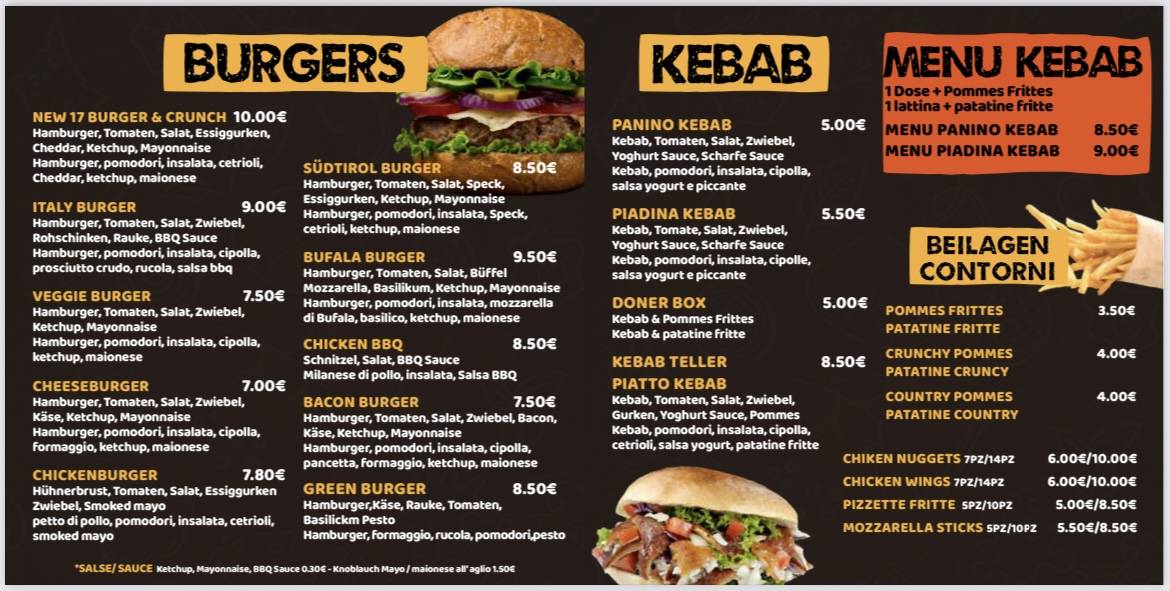Menu de NEW 17