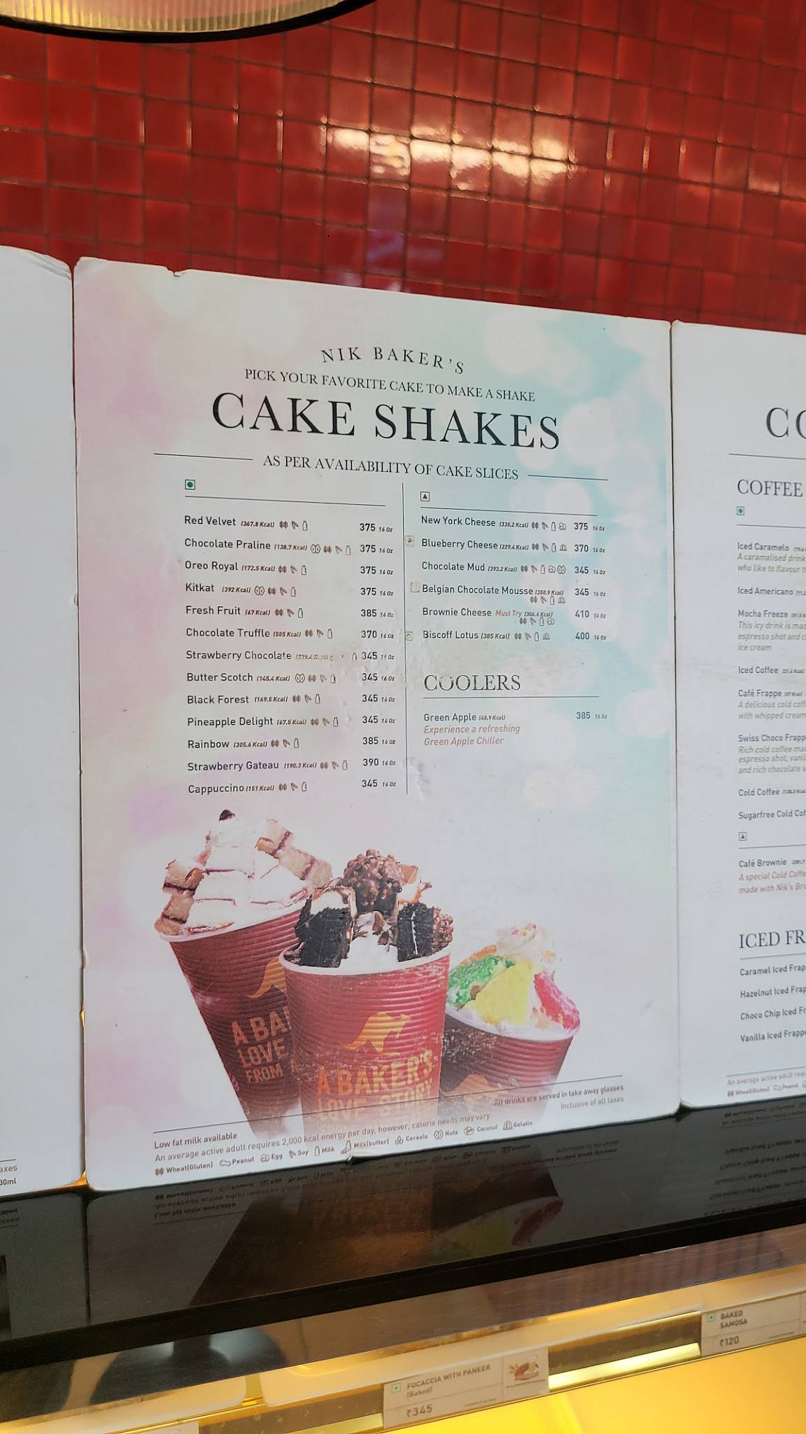 NIK BAKER'S menu