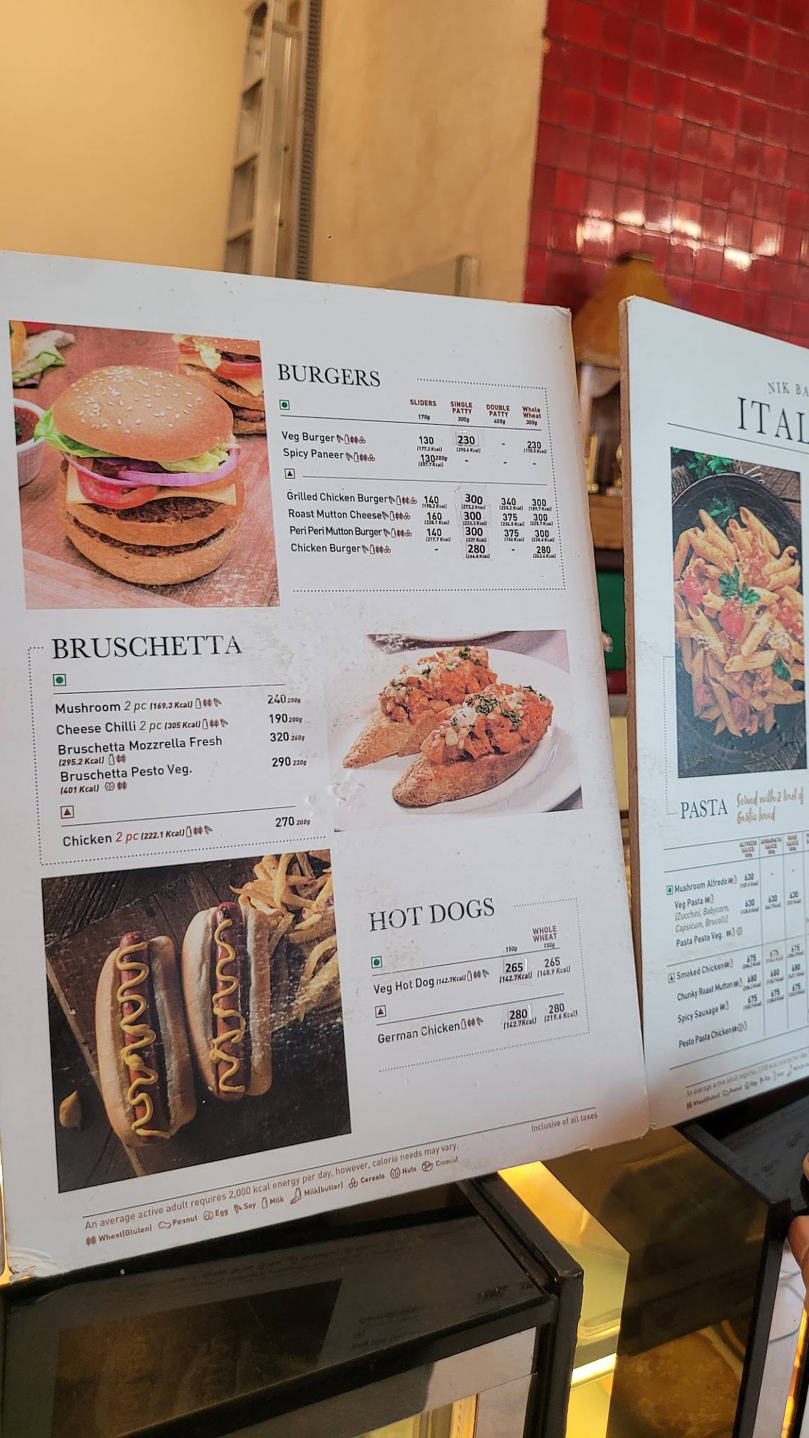 NIK BAKER'S menu