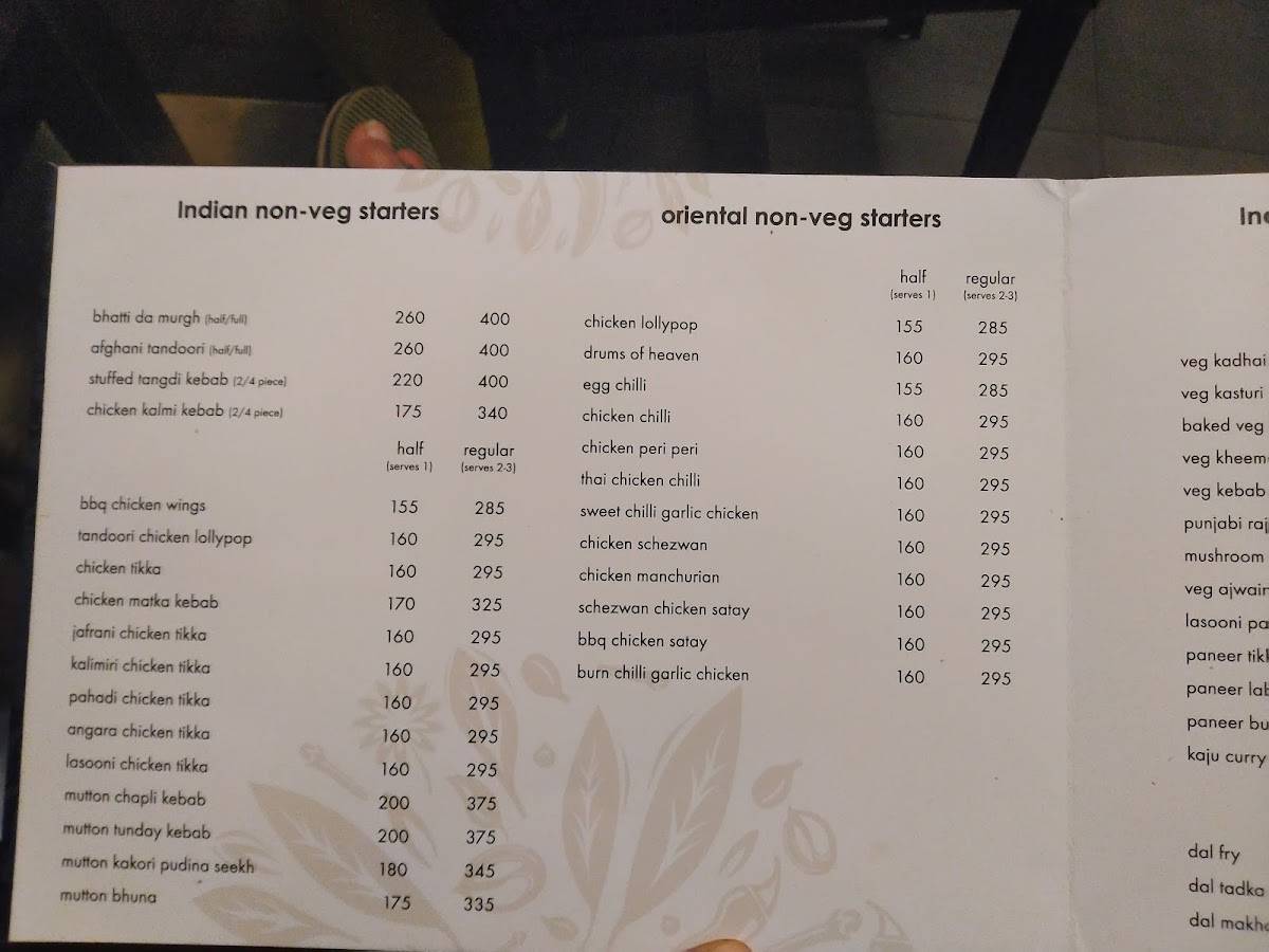 Spice Route menu