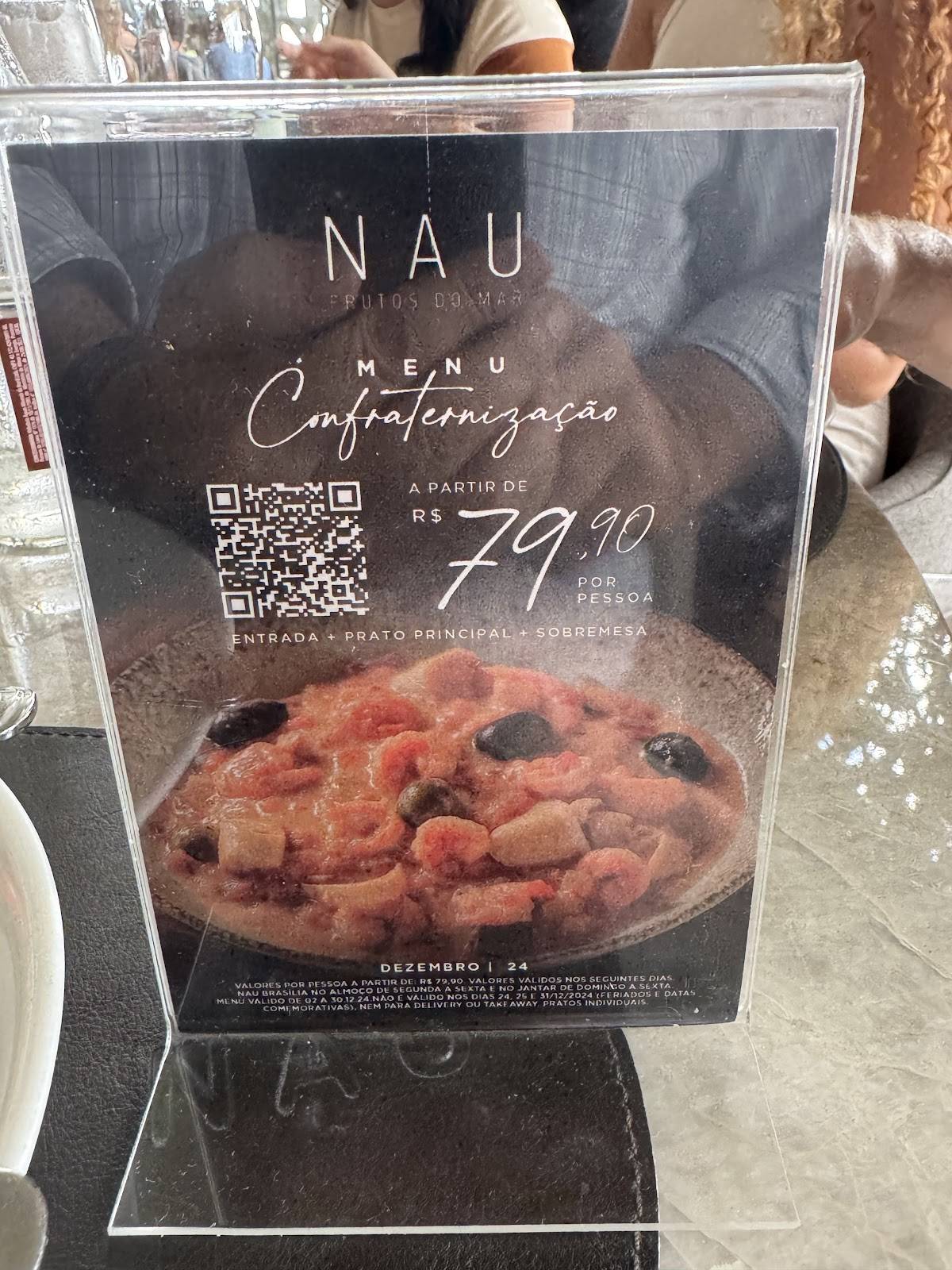 Nau Frutos do Mar Lago DF cardápio