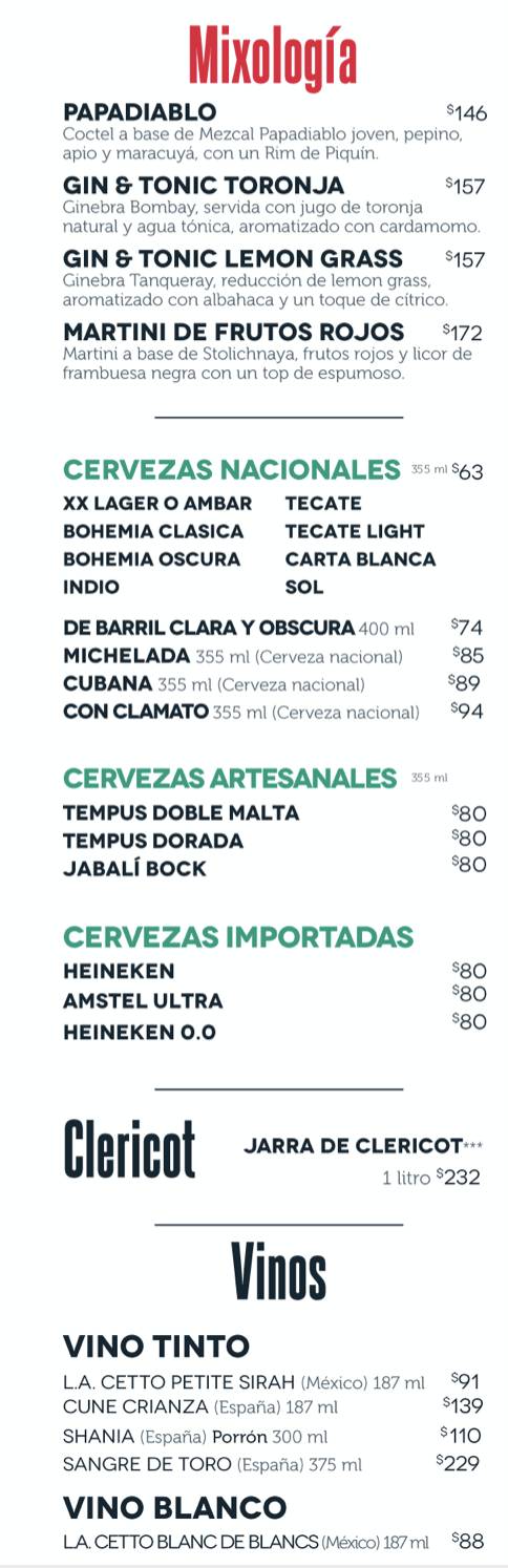 Menu at Chazz restaurant, Naucalpan, Gran Terraza Lomas Verdes