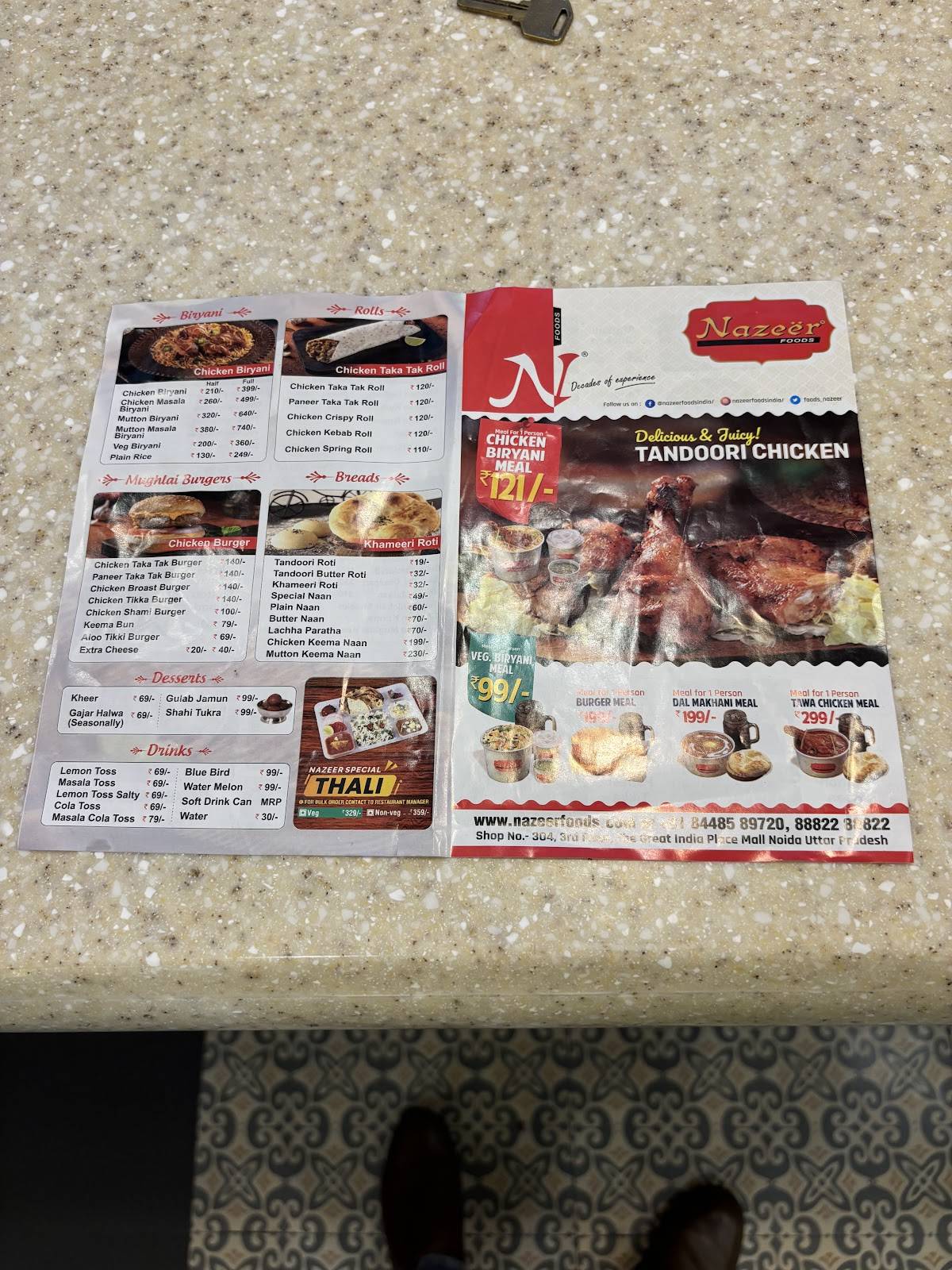 Nazeer Foods menu
