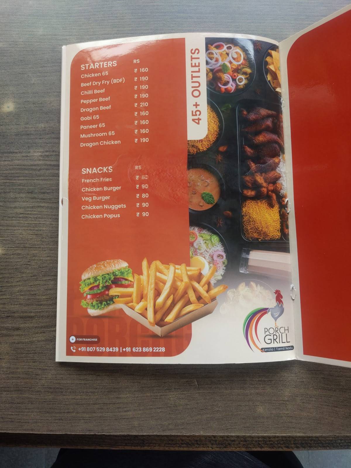 Porch Grill Nedumkandam menu