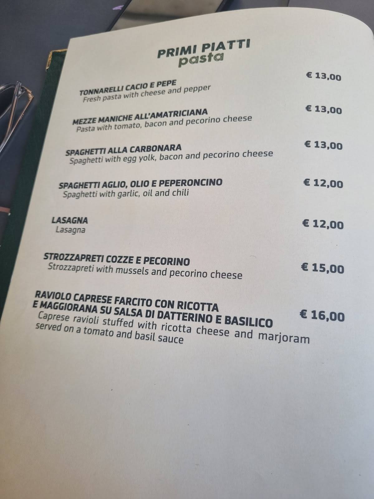 Menu di Negresco Ristorante Pizzeria 