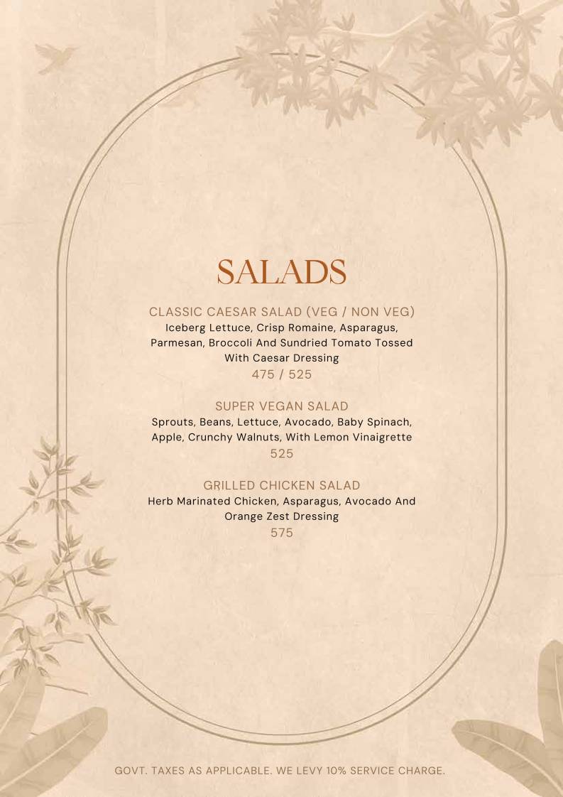 1 Oak menu