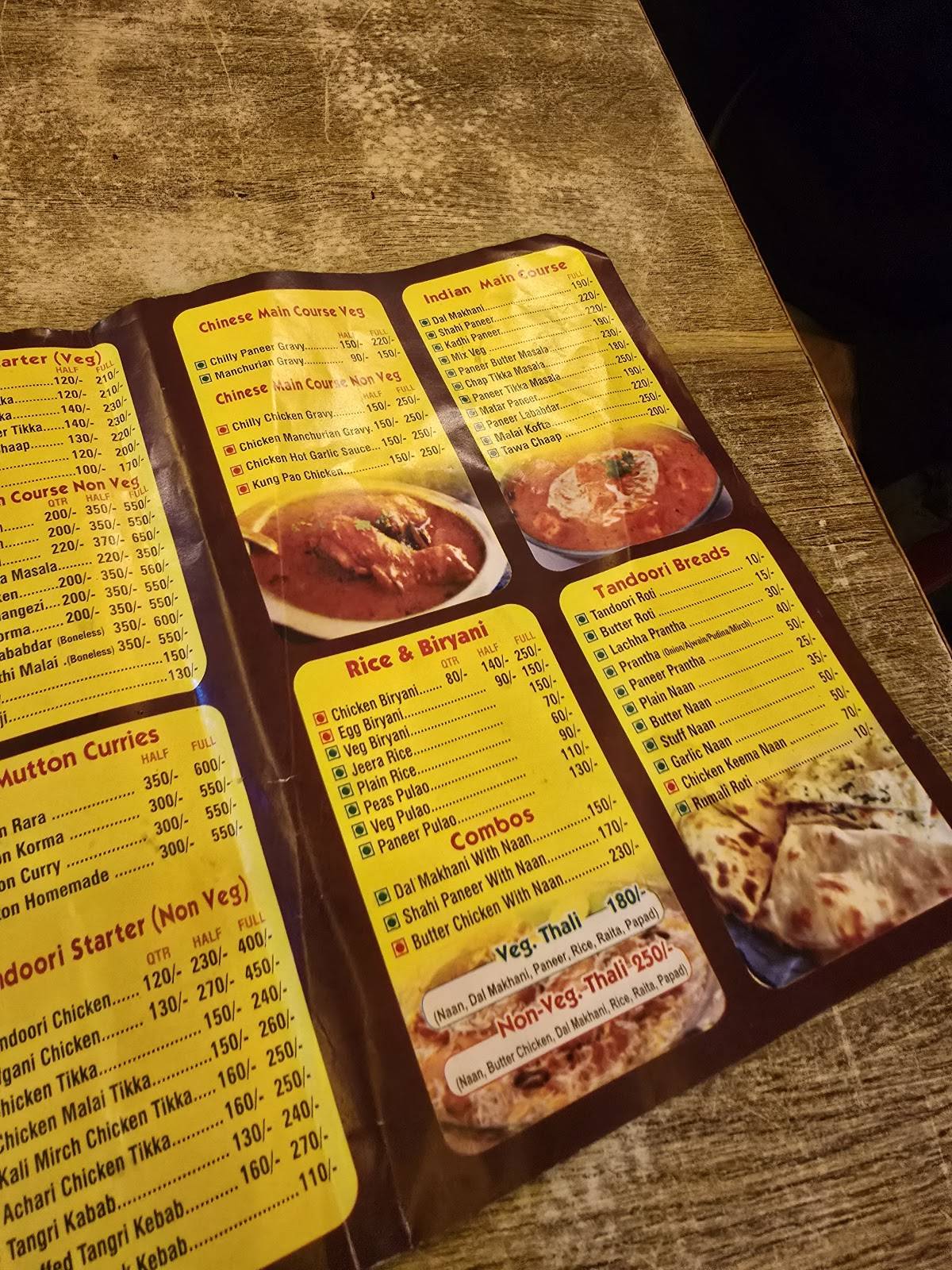 CIFC veg non veg restaurant - lunch dinner rohini delhi menu